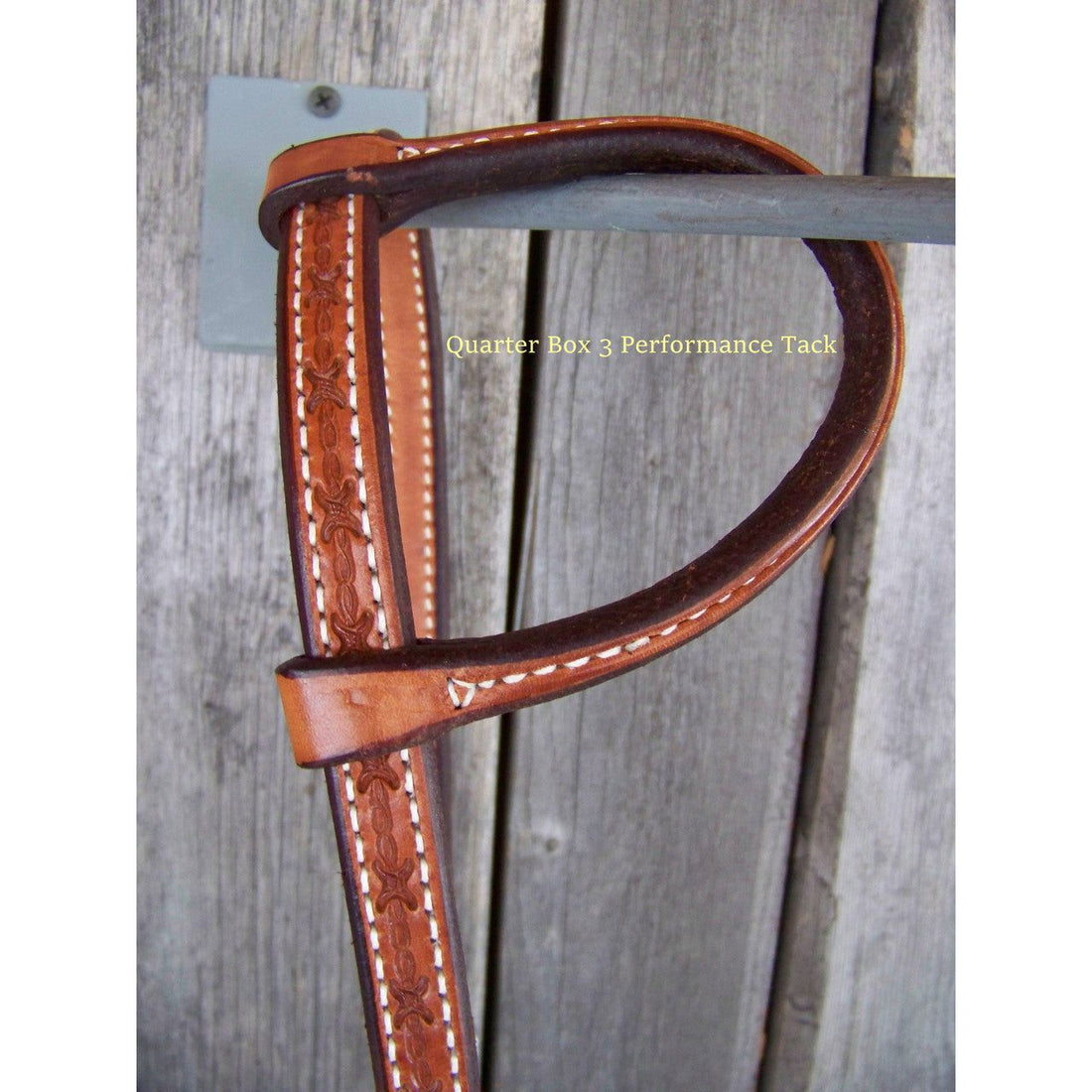 Headstall - One Ear Natural Oil w/Rawhide Braid Keepers (Barbwire)