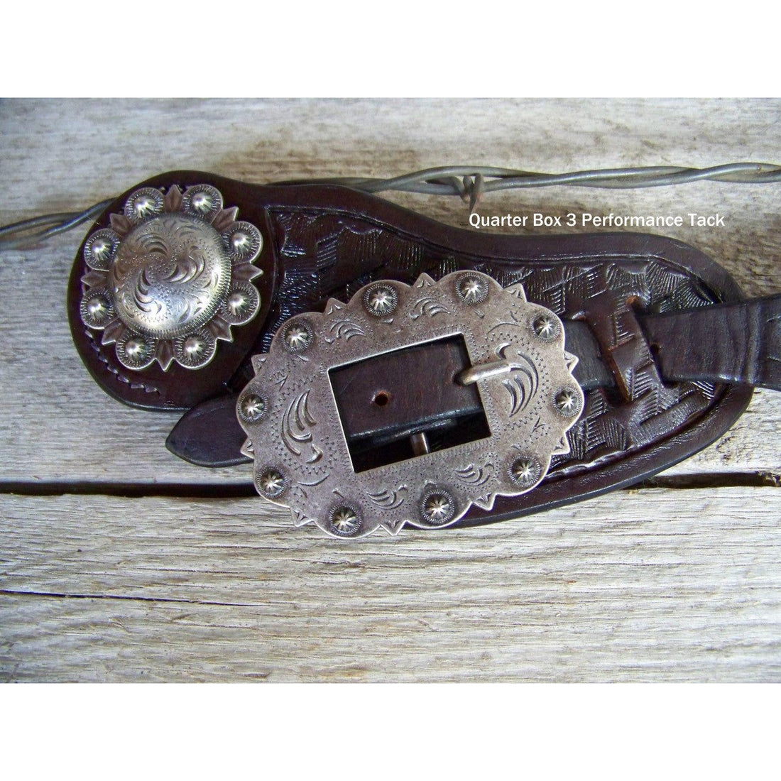 Spur Straps - Dark Oil Visalia Basketweave with Stainless Steel Buckles