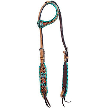 Headstall - Painted Cactus Single Ear Headstall by Rafter T Ranch Company
