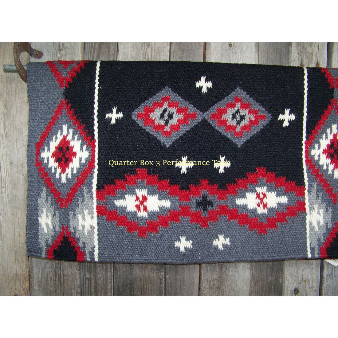 Square-Cut Show Blanket - 38x34 by Mayatex (Charcoal/Black/Red)