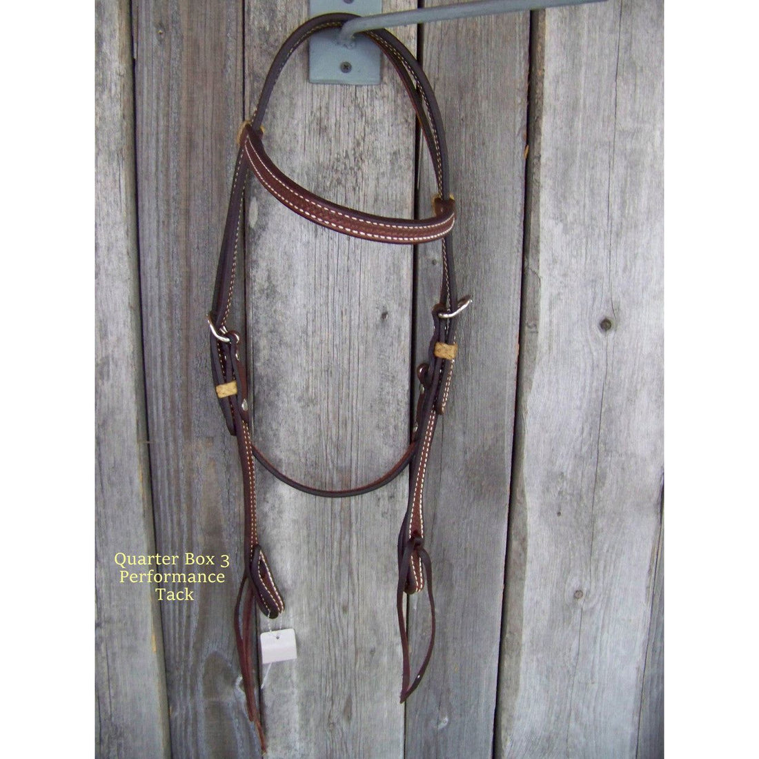 Headstall - Browband Dark Oil w/Rawhide Braid Keepers (Mini Basketweave)