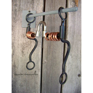 Bit - Black Satin Training Bit with Correction Mouth, Copper Rings