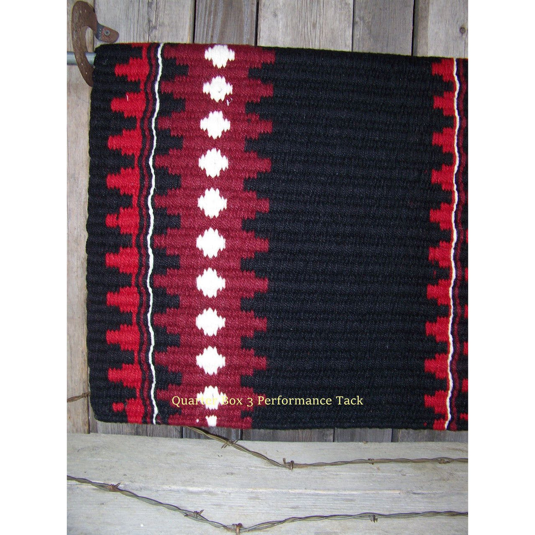 Catalina Show Blanket - 38x34 (Black Base/Red Accents) by Mayatex