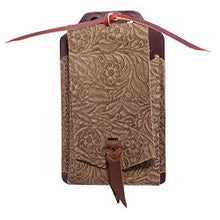 Cell Phone Case - Rear Flank Cinch (Taupe Floral)