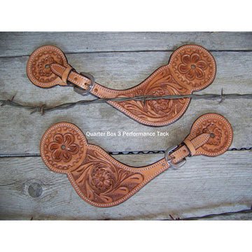 Spur Straps - Light Oil Floral with Stainless Steel Buckles (Mens)