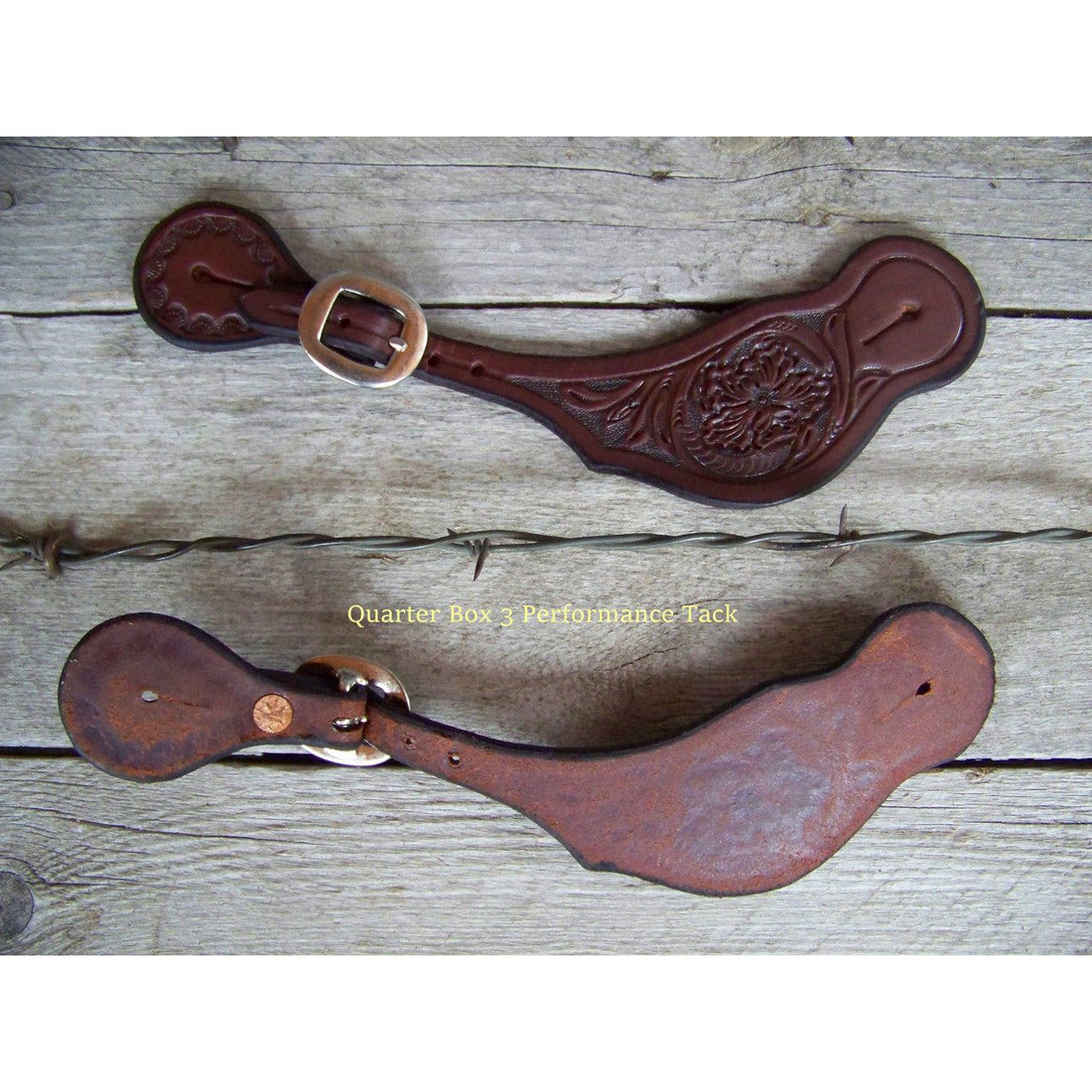Spur Straps - Wide Floral Oak Stamped (Mens - Oiled)