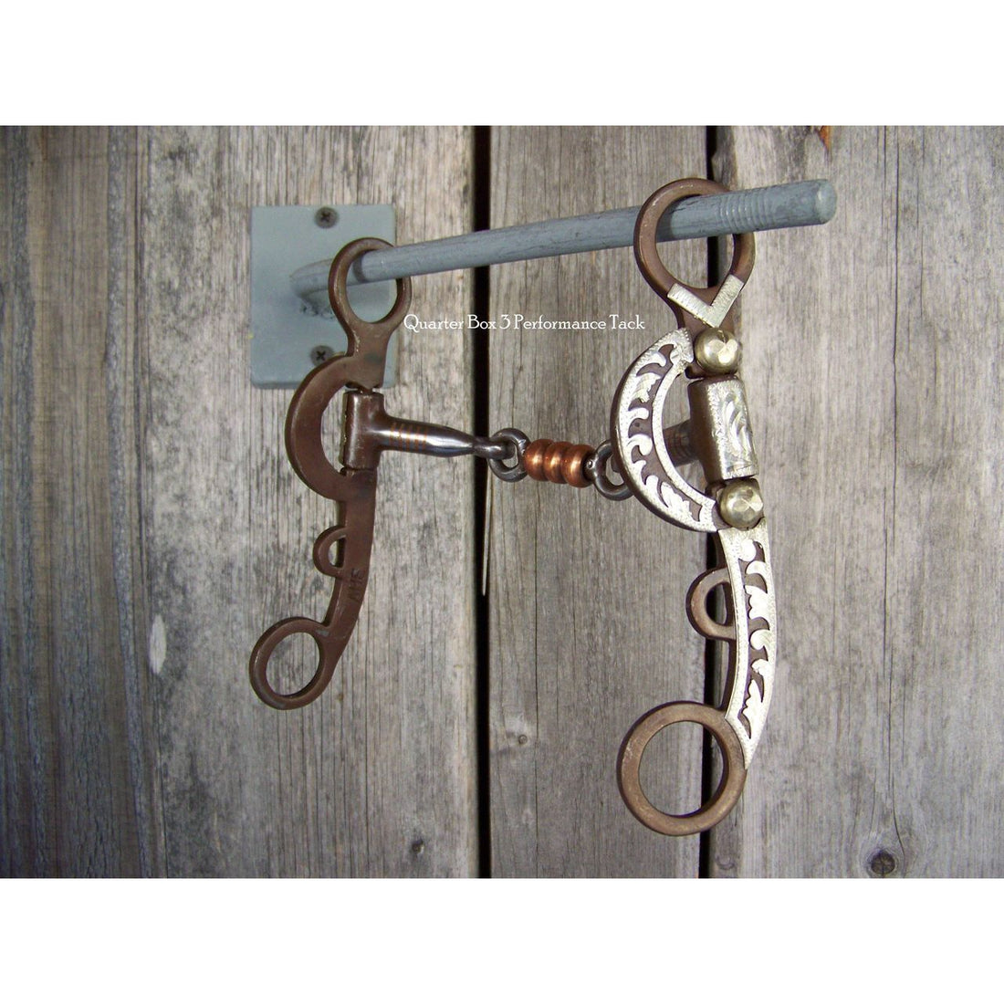 Hilason Antique Brown Horse Bit 3 Piece Mouth W/copper Rollers