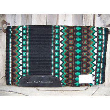 Custom Domino Show Blanket - 40x34 (Black Base and Kelly Green Accent)