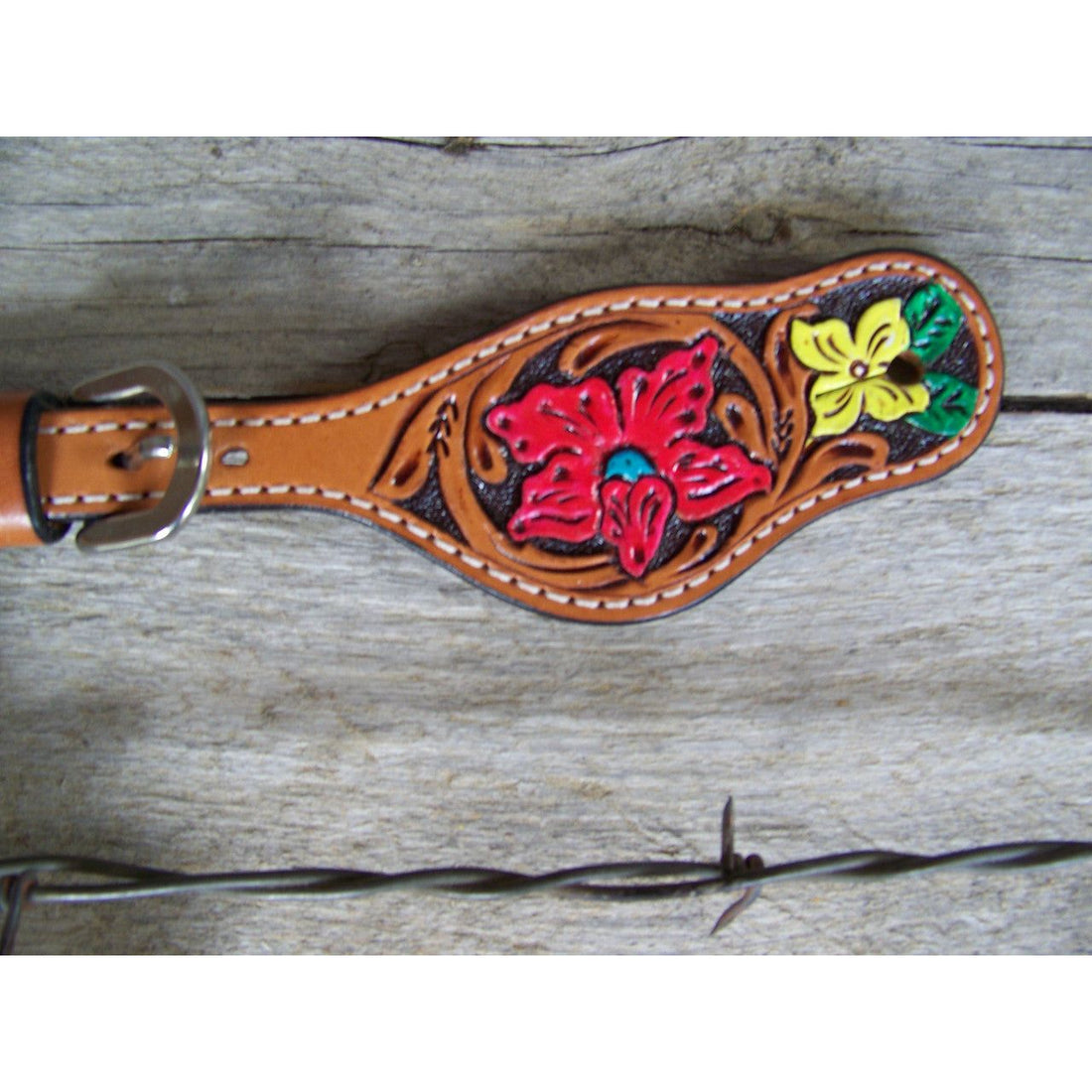 Spur Straps - Painted Multi Color Flowers (Youth) by Rafter T Ranch Company
