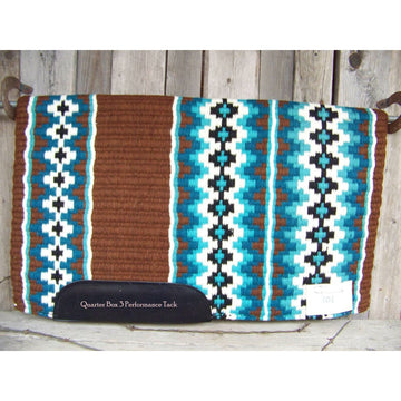 Custom Luxe Show Blanket - 40x34 (Chestnut Base with Turq Accents)