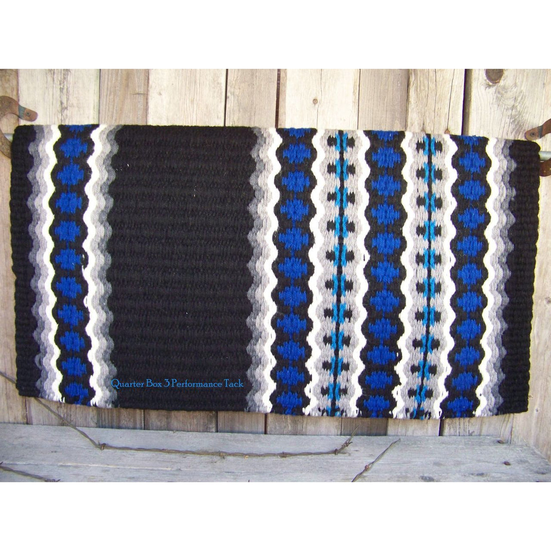 Canyon Land Show Blanket - 38x34 (Black/Royal/Brilliant Blue/Grays) by Mayatex