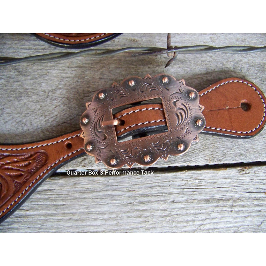 Spur Straps - Ladies Medium Oil Floral with Copper Colored Buckles