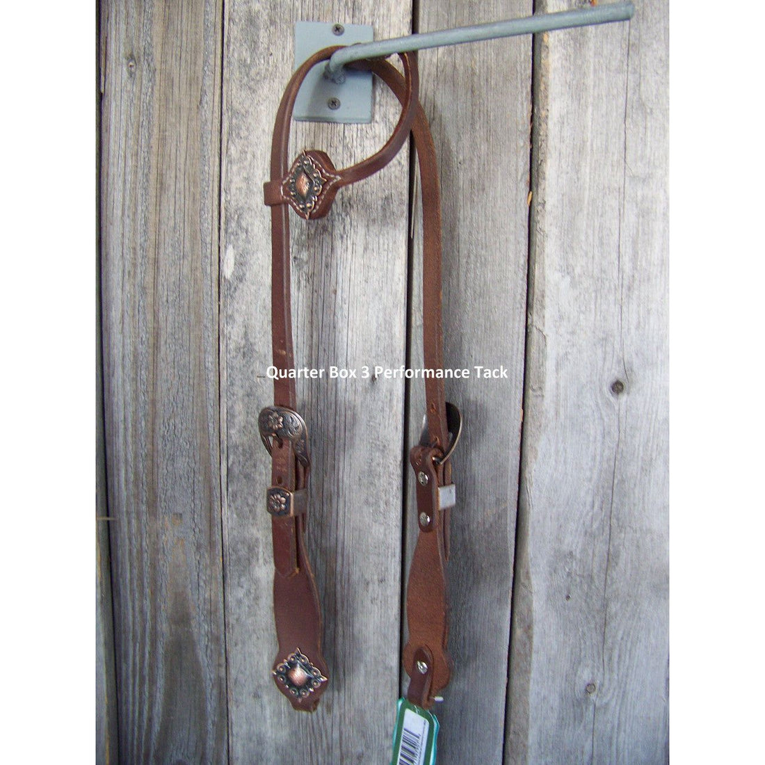 Headstall - Oiled Cowboy Culture Flower Buckle w/Diamond Concho