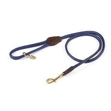 Dog Leash - Digby & Fox Rolled Leather Training Lead (Navy)