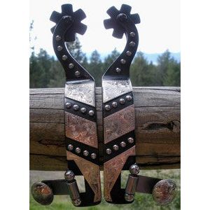 Spurs - Black Satin with Trim and Dots (Mens)