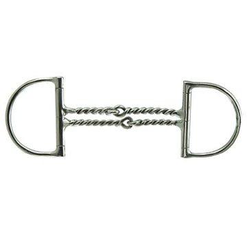 English Bit - Large Dee with Bent Double Twist (5")