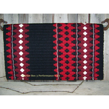 Catalina Show Blanket - 38x34 (Black Base/Red Accents) by Mayatex