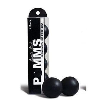Ear Plugs - Smooth POMMS for the horse (Black - Set of 4)