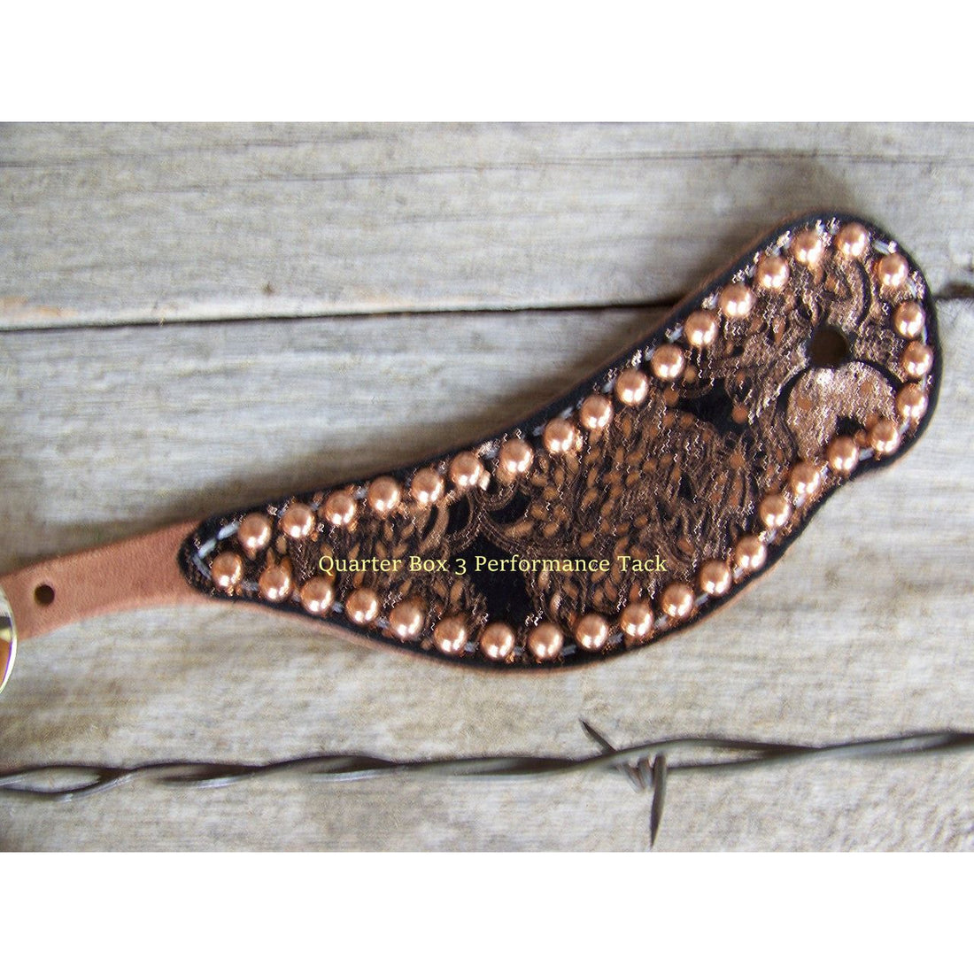 Spur Straps - Harness Leather, Exotic Print, SS Dots (Adult - Copper Paisley)