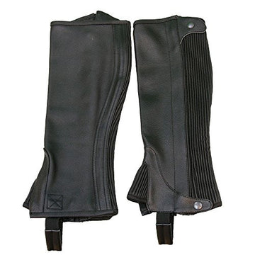 Half Chaps - Pebbled Leather Adult (Black)