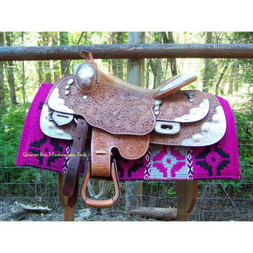 Hunters Bend Show Blanket - 36x34 (Fuschsia/Black/Cream/Ash) by Mayatex