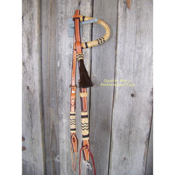 Headstall - Rawhide Braid One Ear (Light Oil)