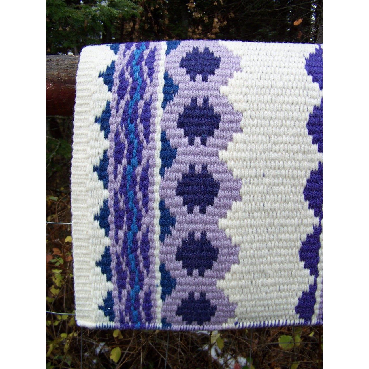 Riverland Show Blanket - 36x34 (Cream/Purple/Slate Blue/Lilac) by Mayatex
