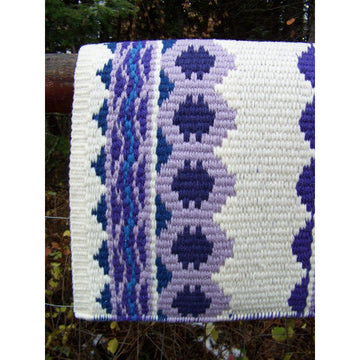 Riverland Show Blanket - 36x34 (Cream/Purple/Slate Blue/Lilac) by Mayatex