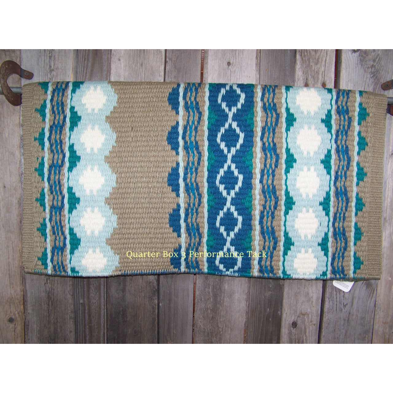 Riverland Show Blanket - 36x34 (Taupe/Teal/Blue/Plume/Cream) by Mayatex
