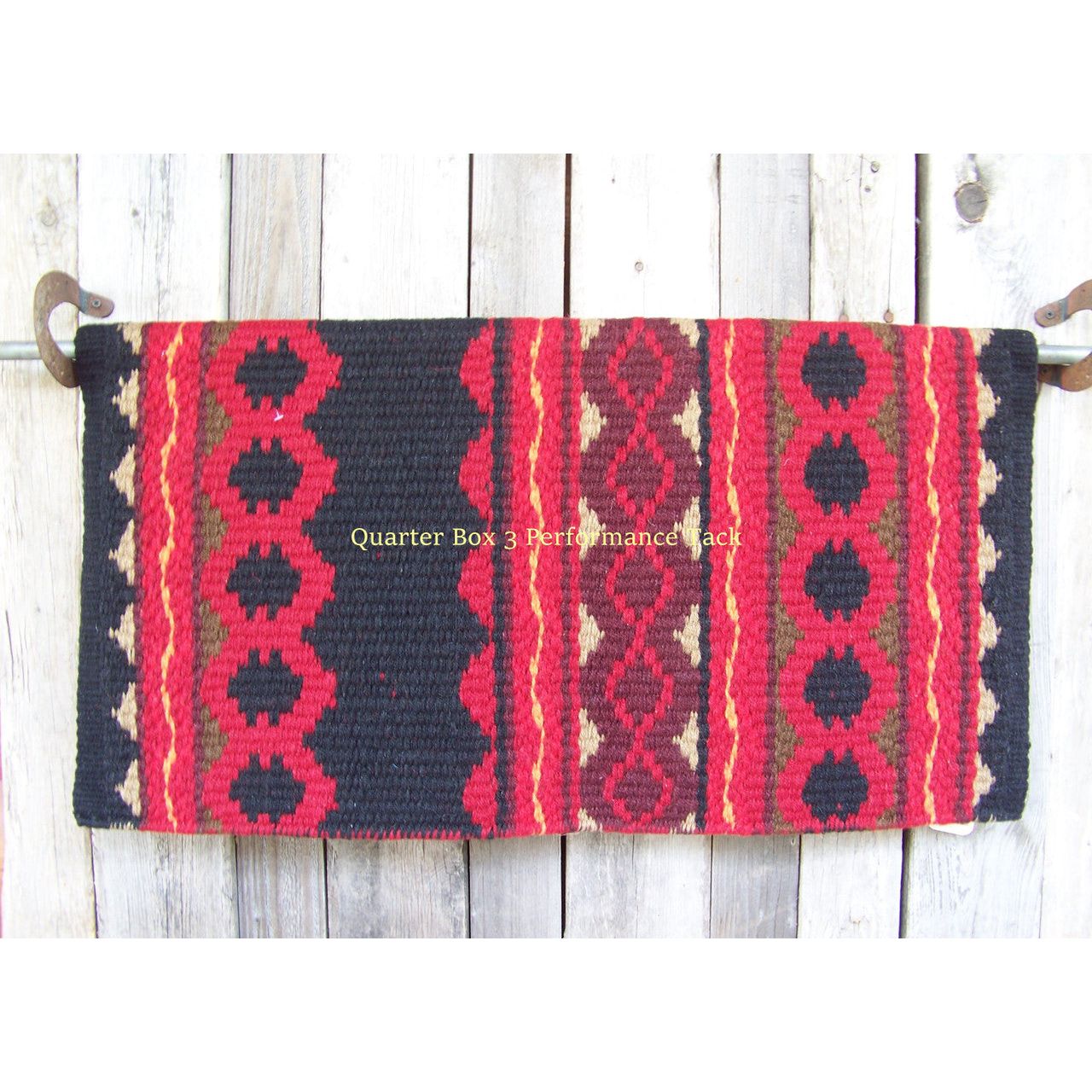 Riverland Show Blanket - 36x34 (Black/Red Earth/Burg/Tangerine) by Mayatex