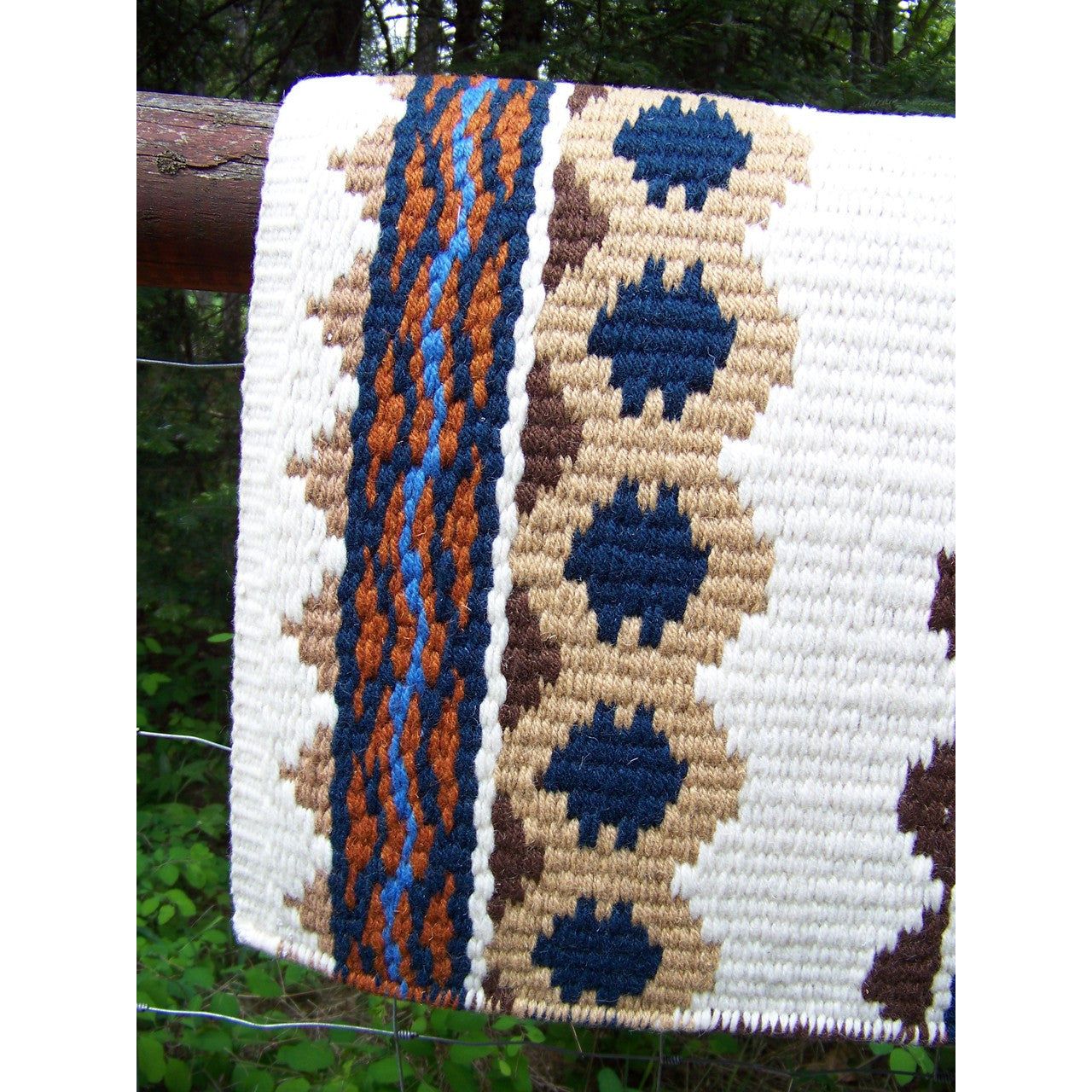Riverland Show Blanket - 36x34 (Cream/Chestnut/Rust/Navy) by Mayatex