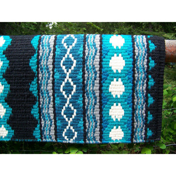 Riverland Show Blanket - 36x34 (Black/Teal/Ocean Blue/Turquoise) by Mayatex