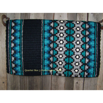 Starlight Show Blanket - 40x34 (Black Metallic/Turq/Blue/Gray/Teal) by Mayatex