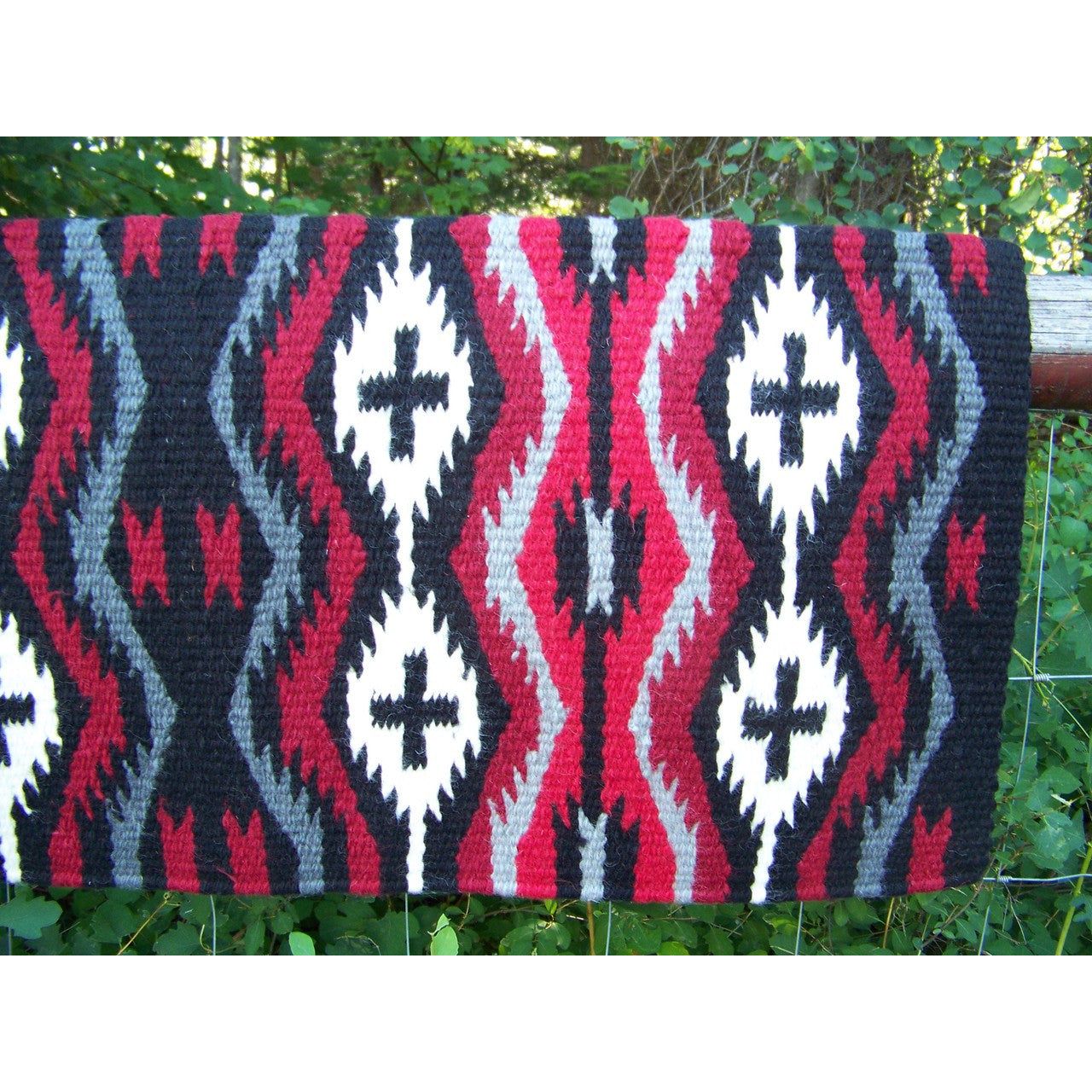 Las Cruces Show Blanket - 36x34 (Black/Charcoal/Ash/Red Earth/Red) by Mayatex
