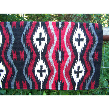 Las Cruces Show Blanket - 36x34 (Black/Charcoal/Ash/Red Earth/Red) by Mayatex