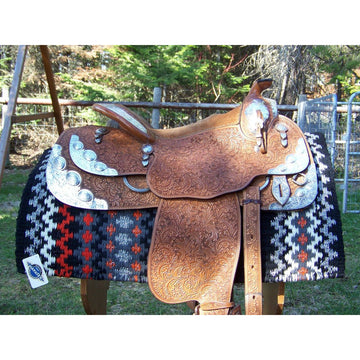 Luna Show Blanket - 40x34 (Black/Mandrin/BlackMetal/Firecr/Cream) by Mayatex