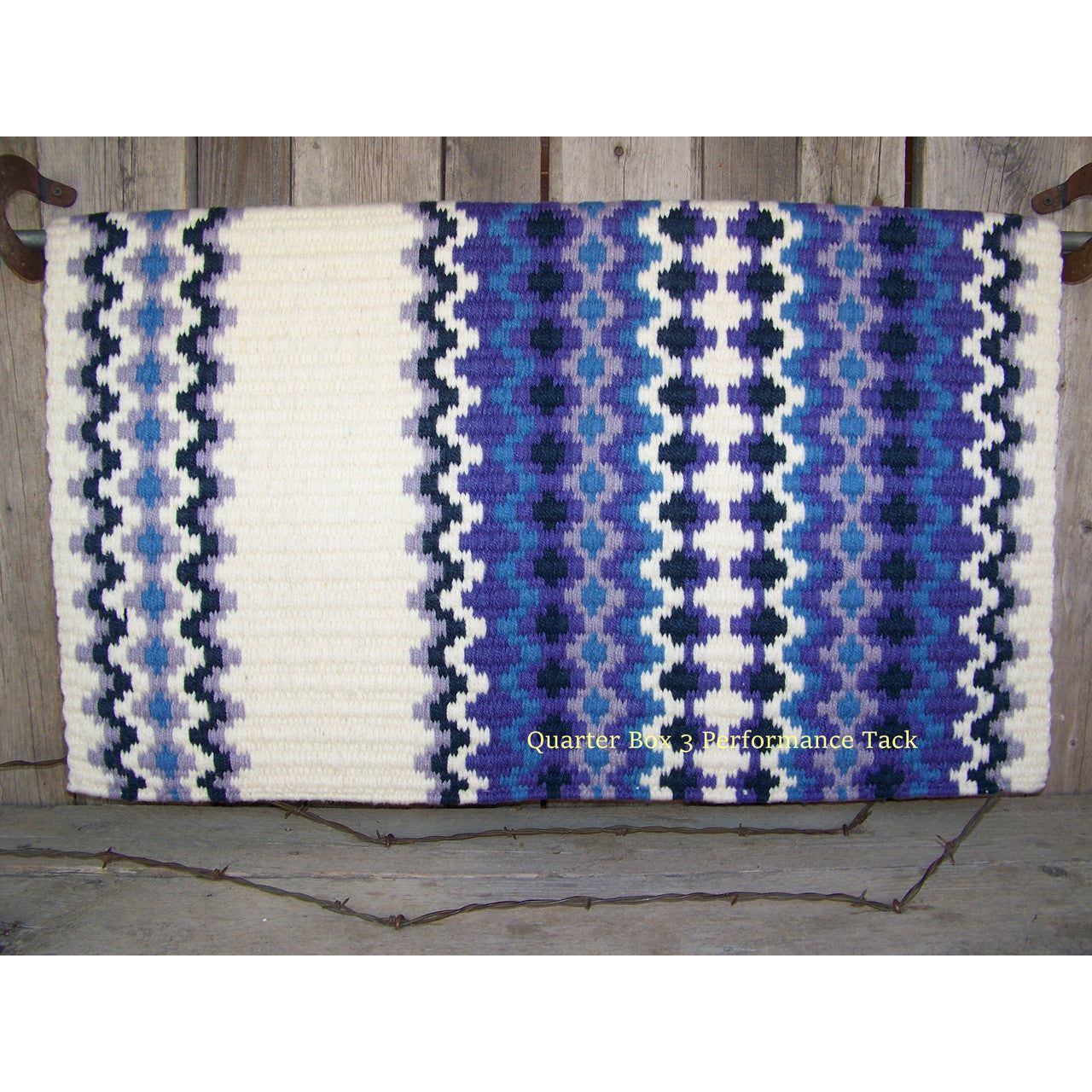 Gemini Show Blanket - 40x34 (Cream Base/Purple Accents) by Mayatex