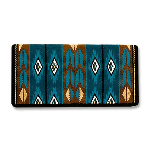 Flying Eagle Show Blanket - 38x34 (Black Base/Turquoise Accents) by Mayatex