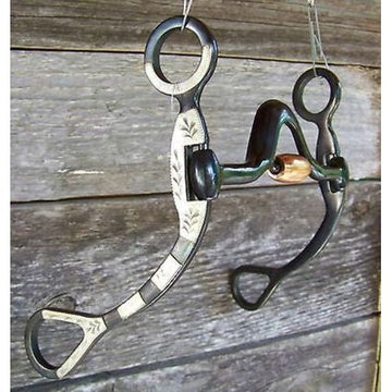 Bit - Black Steel Show Bit w/Med Port and Copper Roller