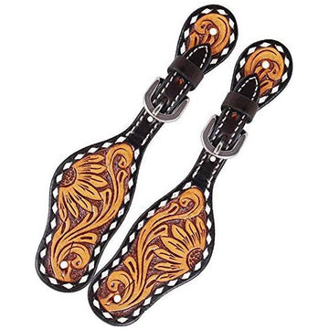 Spur Straps - Buckstitch w/Sunflowers (Youth) by Rafter T Ranch Company