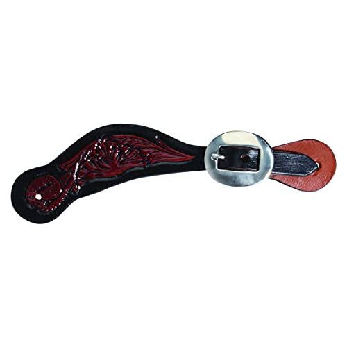 Spur Straps - Floral Chocolate Leather w/Black Trim (Youth)