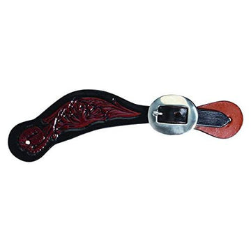 Spur Straps - Floral Chocolate Leather w/Black Trim (Youth)