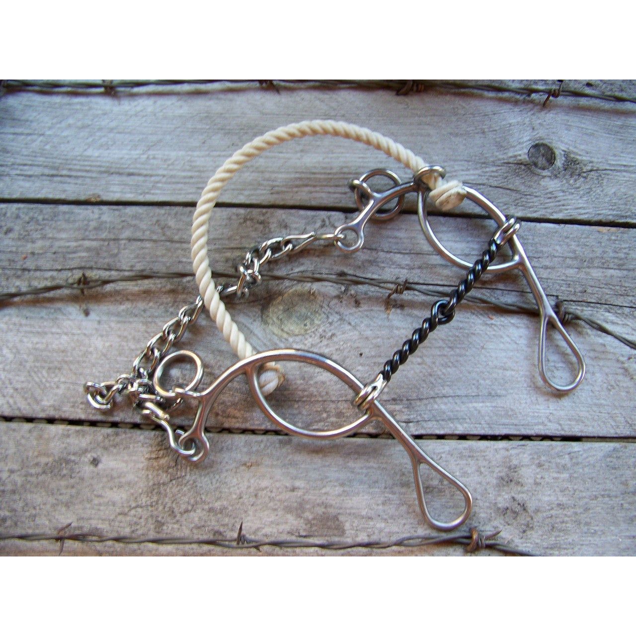 Bit - SS Hackamore/Sliding Gag w/SI Twist and Rope Noseband