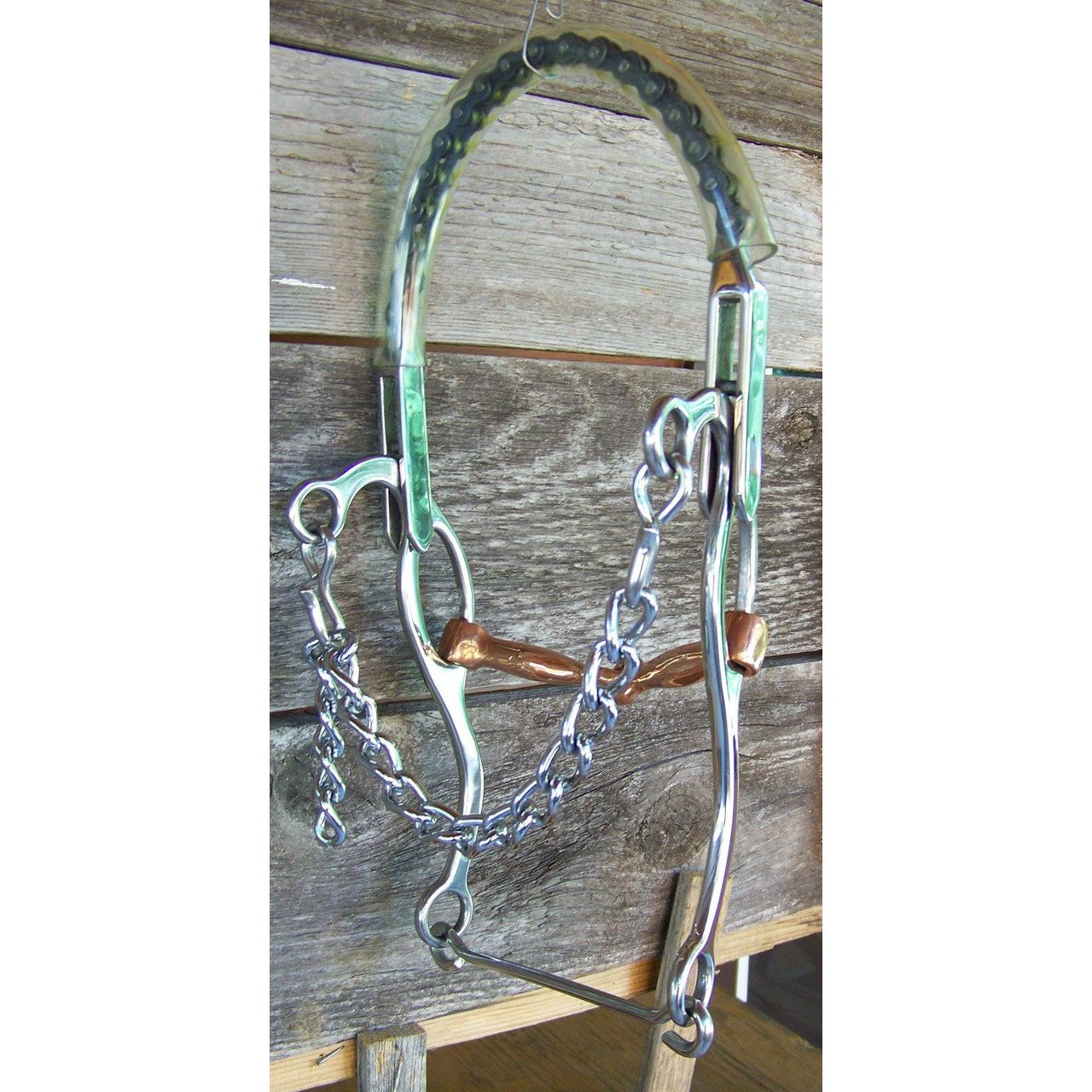 Bit - SS Hackamore/Sliding Gag with Copper Snaffle