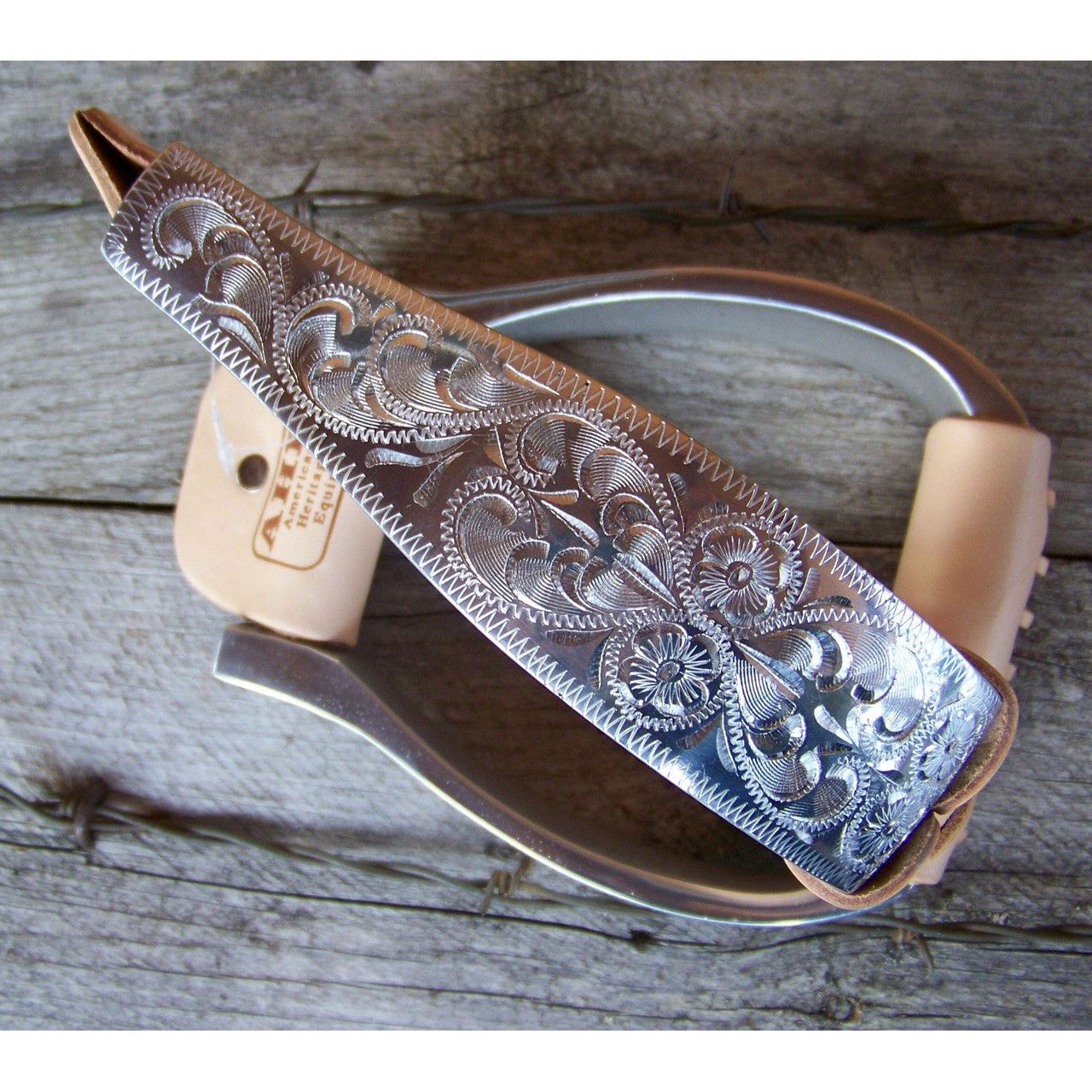 Stirrups - 2" Aluminum  Engraved Visalia
