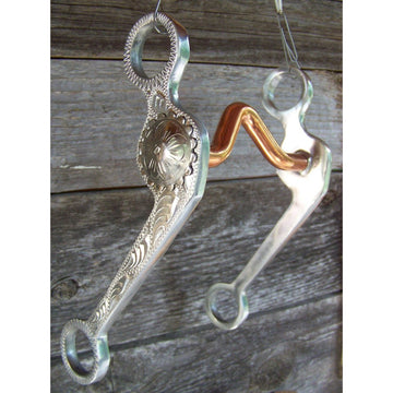 Bit - Aluminum Grazing Bit w/Med Port, Copper Mouth