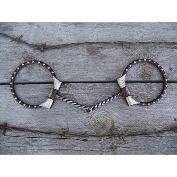 Bit - Antique D-Ring Twist with GS Silver Trim/SS Dots