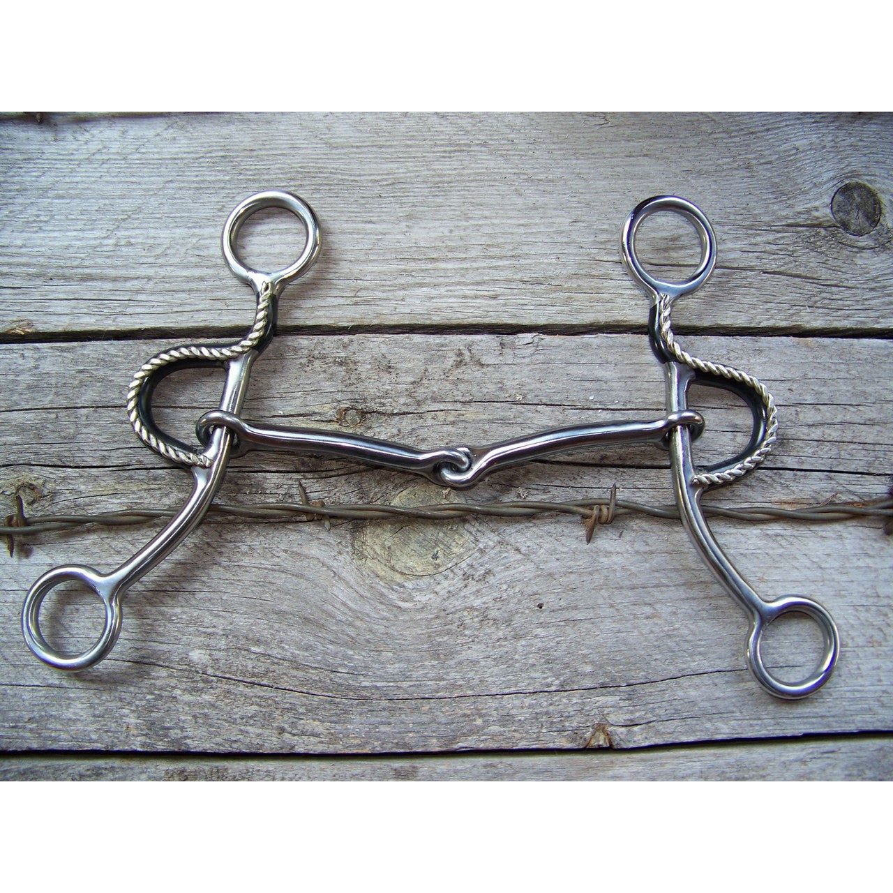 Bit - SS Sweet Iron Snaffle Gag with Rope Edge