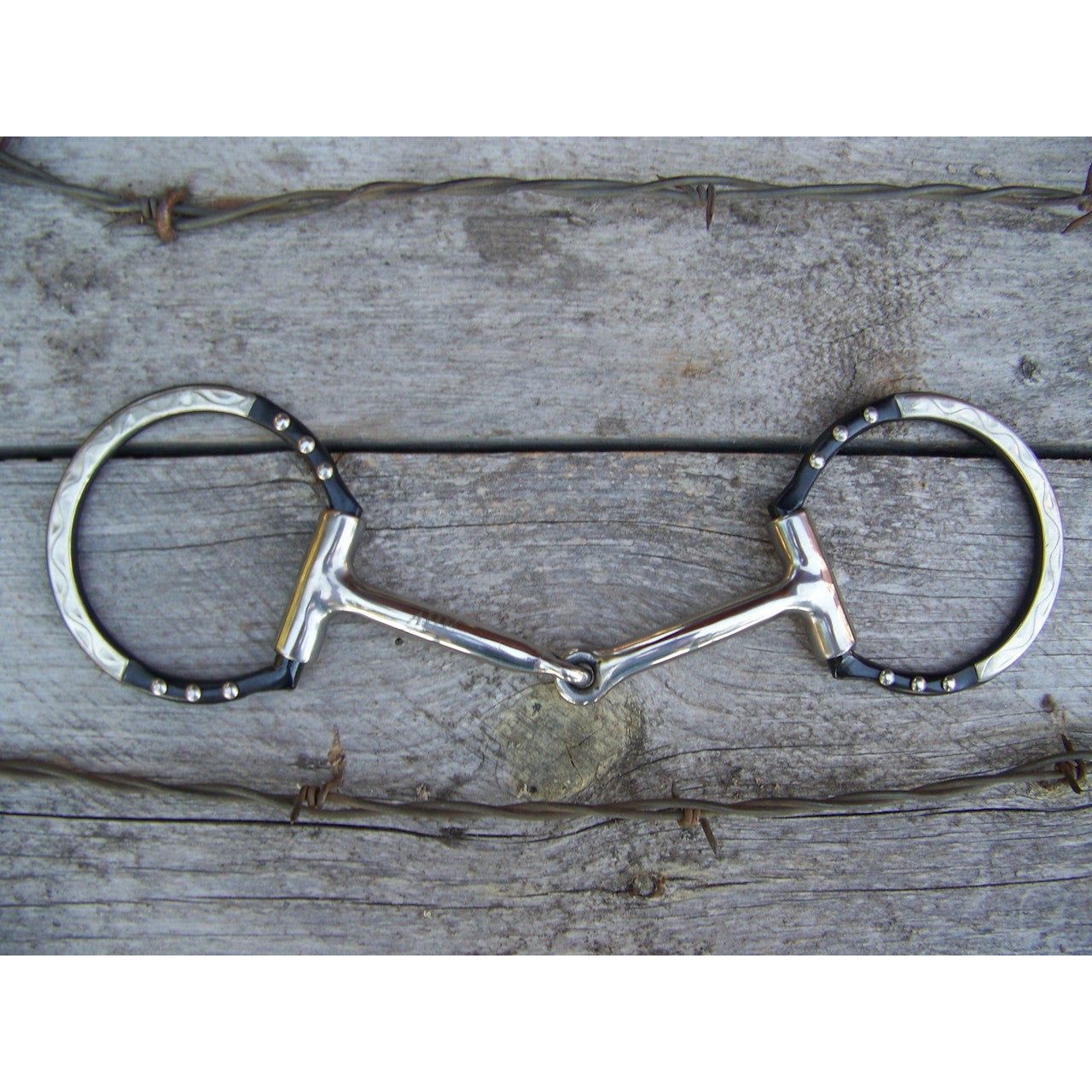 Bit - Antique D-Ring with GS Silver Trim/SS Dots