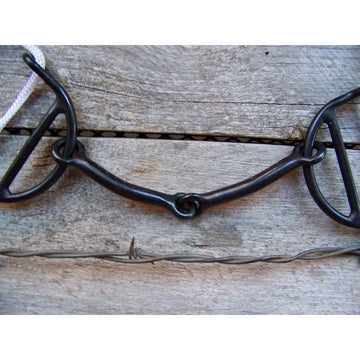 Bit - Black Steel Sliding Gag w/Sweet Iron Snaffle